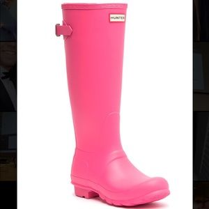 TALL PINK HUNTER RAIN BOOTS